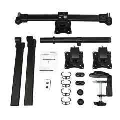 StarTech.com Support de Bureau Bras Triple pour Moniteur - Support VESA 3 Écran jusqu'à 27" - Mât Articulé/Réglable - Inclinaiso