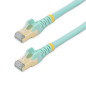 StarTech.com Câble réseau Cat6a STP blindé sans crochet - 3 m Aqua - Cordon Ethernet RJ45 anti-accroc - Câble patch (6ASPAT3MAQ)