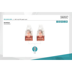 DIGITUS Câble LAN Cat 6 - 20m - RJ45 Câble réseau - S/FTP blindé - Compatible Cat 6A & Cat 7 - Gris