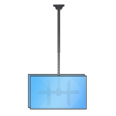 StarTech.com Double support de plafond pour TVs dos à dos avec poteau de 3,5 à 5 pieds - Téléviseurs de 32" à 75" (FPCEILBTB)