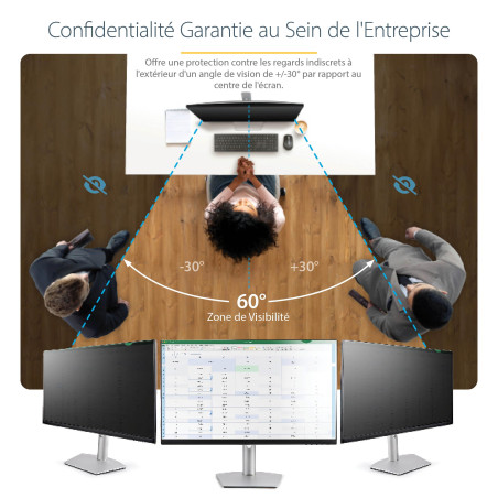 StarTech.com Écran de Confidentialité PC 24" - Filtre de Sécurité pour Écran - Film de Protection d'Écran Réduisant la Lumière B