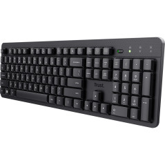 Trust ODY II Clavier sans Fil Silencieux QWERTY US Disposition, Touches Flottantes à Profil Bas, Anti-déversement, Micro Récepte