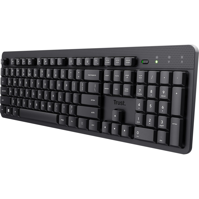 Trust ODY II Clavier sans Fil Silencieux QWERTY US Disposition, Touches Flottantes à Profil Bas, Anti-déversement, Micro Récepte Trust ODY II Clavier sans Fil Silencieux QWERTY US Disposition, Touches Flottantes à Profil Bas, Anti-déversement, Micro Récepte