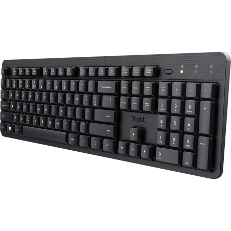 Trust ODY II Clavier sans Fil Silencieux QWERTY US Disposition, Touches Flottantes à Profil Bas, Anti-déversement, Micro Récepte
