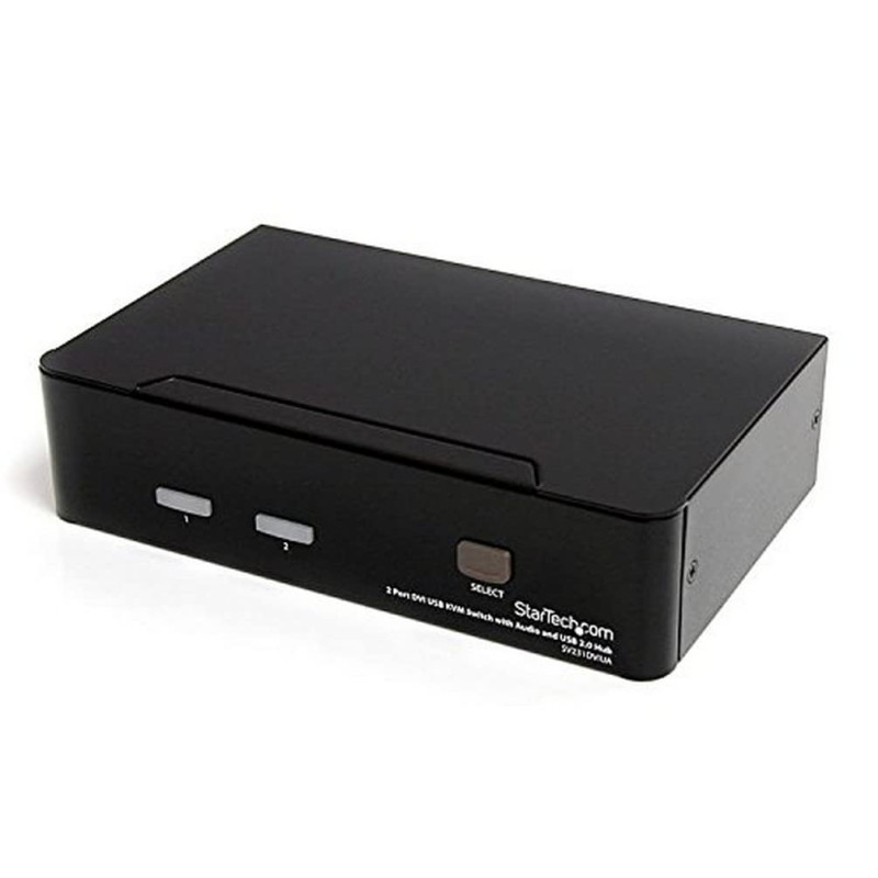 StarTech.com Switch KVM USB DVI à 2 ports - Commutateur écran clavier souris DVI avec audio et hub USB 2.0 - 1920x1200 (SV231DVI