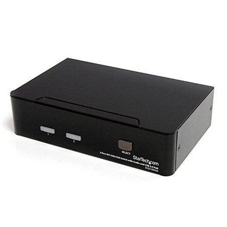 StarTech.com Switch KVM USB DVI à 2 ports - Commutateur écran clavier souris DVI avec audio et hub USB 2.0 - 1920x1200 (SV231DVI