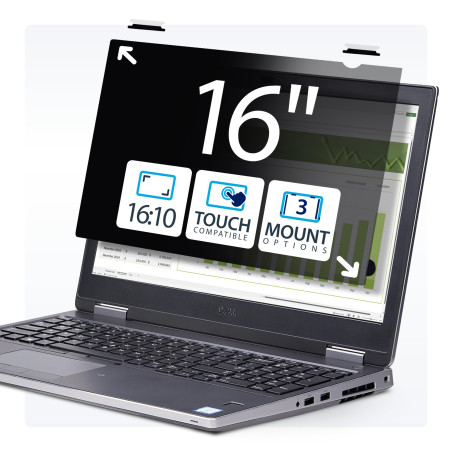 StarTech.com Filtre de Confidentialité Tactile de 16" 16:10, Écran de Confidentialité/Filtre Antireflet, Protecteur d'Écran d'Or