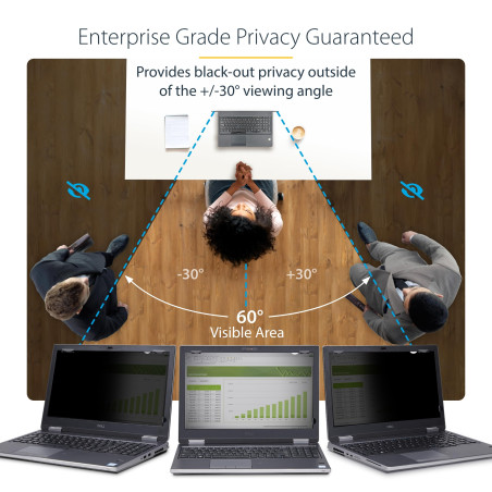 StarTech.com Filtre de Confidentialité Tactile de 16" 16:10, Écran de Confidentialité/Filtre Antireflet, Protecteur d'Écran d'Or