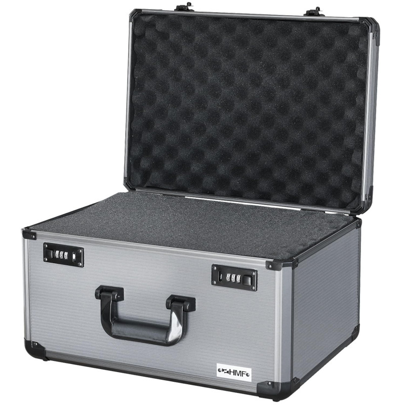 HMF 14412-02 Valise pour Appareil Photo en Aluminium, Mallette Miniature avec Mousse prédécoupée | 46 x 33 x 26 cm