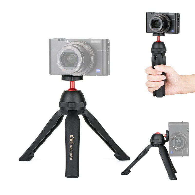 KIWIFOTOS Mini trépied de bureau avec tête sphérique rotative à 360 ° pour appareil photo compact et sans miroir Vlog, appareil KIWIFOTOS Mini trépied de bureau avec tête sphérique rotative à 360 ° pour appareil photo compact et sans miroir Vlog, appareil