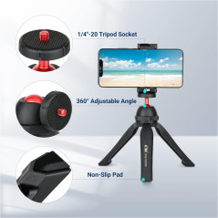KIWIFOTOS Mini trépied de bureau avec tête sphérique rotative à 360 ° pour appareil photo compact et sans miroir Vlog, appareil 