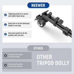NEEWER Dolly Trépied Robuste Professionnel Photographique avec Roulette en Caoutchouc et Monture Réglable pour Nikon Sony DSLR C