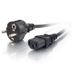 C2G Câble d'alimentation de 2M (IEC320C13 à CEE 7/7 Schuko) 6 pi Convient pour PC, Moniteurs, Appareils électroménagers. Cordon 