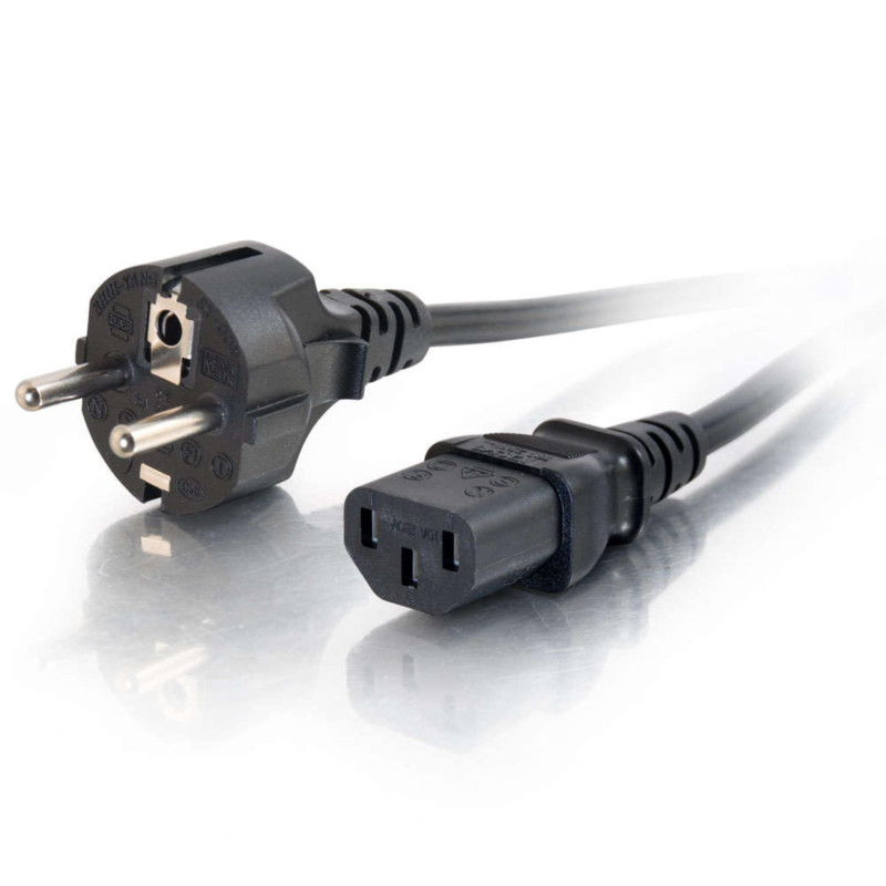 C2G Câble d'alimentation de 2M (IEC320C13 à CEE 7/7 Schuko) 6 pi Convient pour PC, Moniteurs, Appareils électroménagers. Cordon C2G Câble d'alimentation de 2M (IEC320C13 à CEE 7/7 Schuko) 6 pi Convient pour PC, Moniteurs, Appareils électroménagers. Cordon