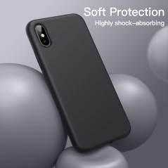 JETech Coque en Silicone pour iPhone X/XS, Étui de Protection Complète du Corps au Toucher Soyeux, Housse avec Doublure Douce en