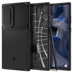 Spigen Optik Armor Coque Compatible avec Samsung Galaxy S23 Ultra 5G - Noir