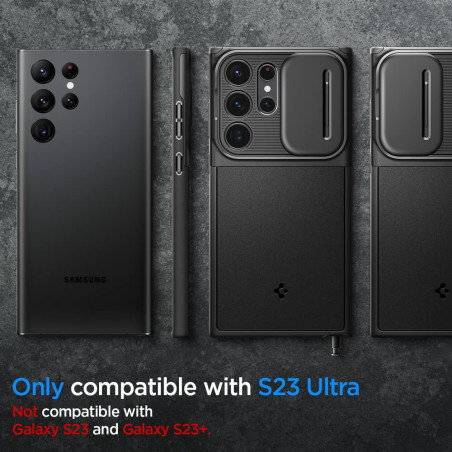 Spigen Optik Armor Coque Compatible avec Samsung Galaxy S23 Ultra 5G - Noir