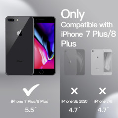 JETech Coque en Silicone pour iPhone 7 Plus / 8 Plus, Étui de Protection Complète du Corps au Toucher Soyeux, Housse avec Doublu
