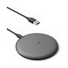 Anker Chargeur Induction PowerWave Pad 10W, Chargeur sans Fil Qi 10W Compatible Standard iPhone 5W pour iPhone 17/16/15 Plus Pro