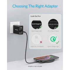 Anker Chargeur Induction PowerWave Pad 10W, Chargeur sans Fil Qi 10W Compatible Standard iPhone 5W pour iPhone 17/16/15 Plus Pro