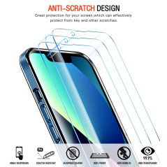 ivoler Clair Coque pour iPhone 13, et 3 pièces Verre Trempé, Protège la Lentille Ultra Transparent Étui de Protection en Silicon