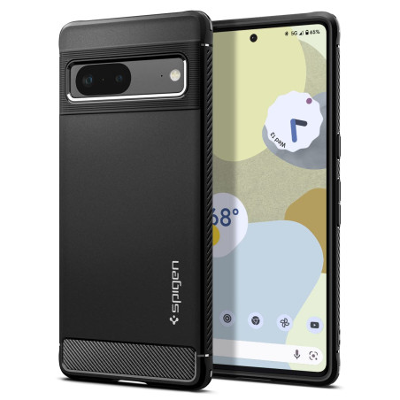 Spigen Rugged Armor Coque Compatible avec Pixel 7 - Noir Mat
