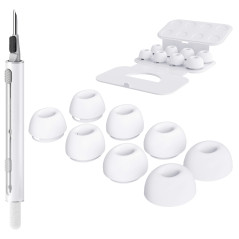 Seltureone 4 Paires Embouts de Rechange pour Airpods Pro/Airpods Pro 2 & Kit de Nettoyage avec Trou de Réduction du Bruit, Bouch