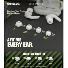 Seltureone 4 Paires Embouts de Rechange pour Airpods Pro/Airpods Pro 2 & Kit de Nettoyage avec Trou de Réduction du Bruit, Bouch