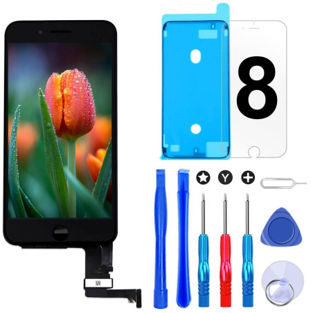 Brinonac Ecran Tactile LCD pour iPhone 8/SE 2020 Vitre De Remplacement LCD Ecran Assemblé avec Kit De Réparation (Noir, 4.7 Pouc