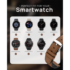 MoKo Bracelet Compatible avec Amazfit Bip 6/5/Balance 2/1/GTR 4/3/3 Pro/2/2e/GTR 47mm/Stratos 3/2/Cheetah Round/Pro, 22mm Bracel