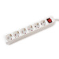VALUE Bâti de Prises 6X avec Interrupteur, Blanc, 10 m