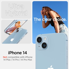 Spigen Ultra Hybrid Coque pour iPhone 14 [Anti-Jaunissement] - Transparent