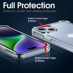 Melomon Coque pour iPhone 15 Plus (6,7 Pouces), étui de Protection Transparente Antichoc, Housse Anti-Rayures pour iPhone 15 Plu
