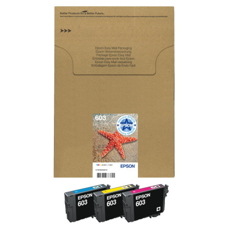 Epson EasyMail Multipack 603 Etoile de Mer, Cartouches d'encre d'origine, 3 couleurs: Cyan, Magenta, Jaune, Format boite aux let