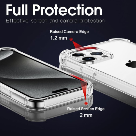 Melomon Coque pour iPhone 15 Pro Max (2023) 6,7",Housse Etui en Transparent Silicone TPU Souple [Bumper avec Coins Renforcés],Sh