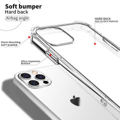 Melomon Coque pour iPhone 15 Pro Max (2023) 6,7",Housse Etui en Transparent Silicone TPU Souple [Bumper avec Coins Renforcés],Sh