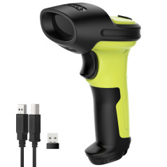 Inateck Lecteur Code Barre sans Fil, Douchette Code Barre 1D avec 2,4 GHz sans Fil et Scanner Filaire USB, Rayon de 35m, Scan Au