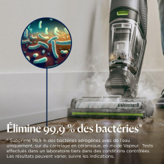 Bissell CrossWave HydroSteam Pet, Aspirateur Balai Laveur à Câble, Aspire, Lave & Sèche, Nettoyeur Vapeur Puissant, Idéal pour M
