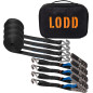 LODD - 4 Sangles à Cliquet 6m Crochets Double J en INOX - Résistantes à la Corrosion - Polyester Renforcé (800 kg) et Valise de LODD - 4 Sangles à Cliquet 6m Crochets Double J en INOX - Résistantes à la Corrosion - Polyester Renforcé (800 kg) et Valise de