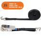 LODD - 4 Sangles à Cliquet 6m Crochets Double J en INOX - Résistantes à la Corrosion - Polyester Renforcé (800 kg) et Valise de LODD - 4 Sangles à Cliquet 6m Crochets Double J en INOX - Résistantes à la Corrosion - Polyester Renforcé (800 kg) et Valise de
