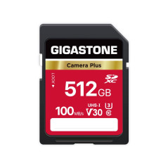 GIGASTONE 512Go Carte SD Camera Plus, Carte mémoire SDXC V30 Haute Vitesse vidéo UHD Compatible avec Appareil Photo numérique Ca