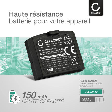 CELLONIC, Batterie pour Casque Compatible avec Sennheiser RI 840 (Set 840 TV), RR 4200 (RS 4200 II), RR 4200 (150mAh, 3.7V) Batt