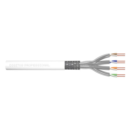 DIGITUS 305 m Cat 7 Câble réseau SoHo - S-FTP (PiMF) Simplex - BauPVO Dca - LSZH Sans halogène - 600 MHz Cuivre AWG 26/1 - Compa