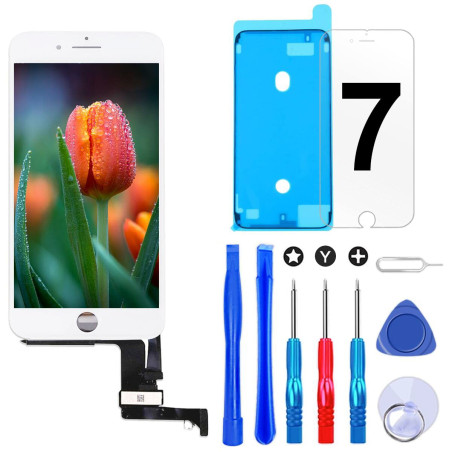 Brinonac Ecran Tactile LCD pour iPhone 7 Vitre De Remplacement LCD Ecran Assemblé avec Kit De Réparation (Blanc, 4.7 Pouces)
