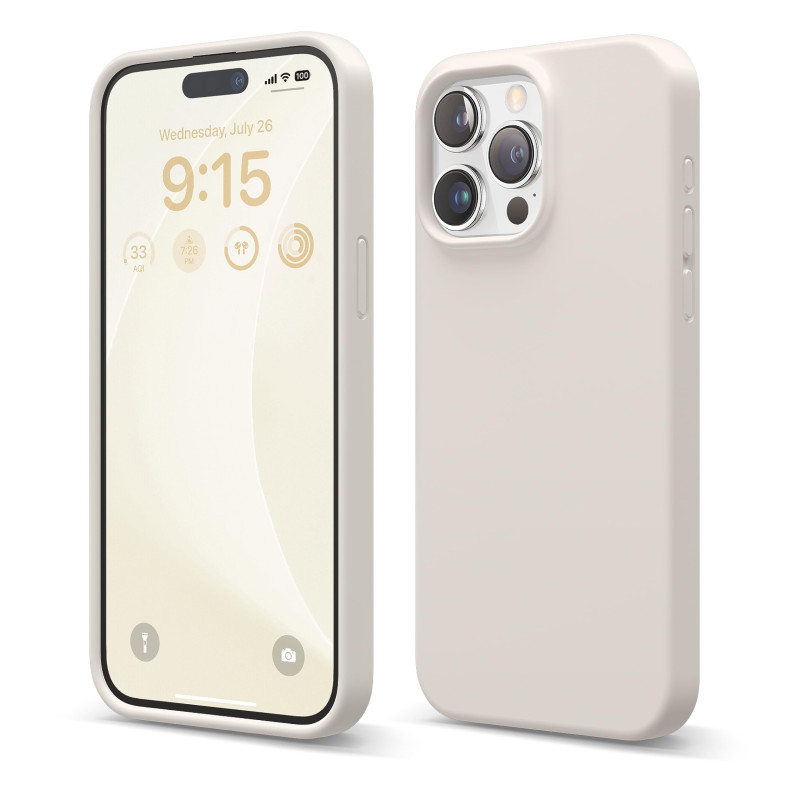 elago Coque Silicone Liquide Compatible avec iPhone 15 Pro Max, Qualité Supérieure, Coque Protection Intégrale [Structure Antich