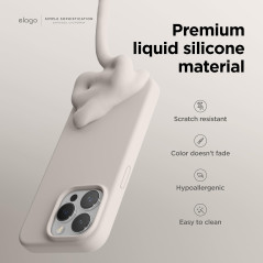 elago Coque Silicone Liquide Compatible avec iPhone 15 Pro Max, Qualité Supérieure, Coque Protection Intégrale [Structure Antich