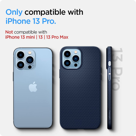 Spigen Liquid Air Coque pour iPhone 13 Pro - Bleu Marin