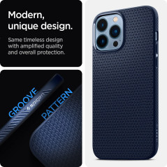 Spigen Liquid Air Coque pour iPhone 13 Pro - Bleu Marin