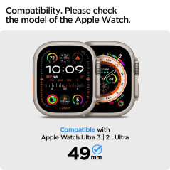 Spigen Rugged Armor Coque Compatible avec Apple Watch Ultra 3/2/1 49mm (2025/2023/2022) - Noir
