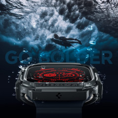 Spigen Rugged Armor Coque Compatible avec Apple Watch Ultra 3/2/1 49mm (2025/2023/2022) - Noir